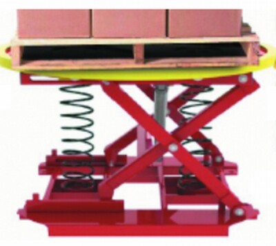 Mesa elevadora ajustable con base giratoria