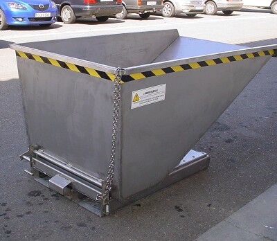 Contenedor tolva autobasculante 1100 L en INOX AISI 304